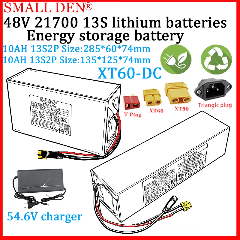 13S2P 48V 10Ah Lithium Battery 21700, High-Power 750W 15A+54.6V Charger for Off-Road Vehicles, Camping Vehicles, and Motorcycles
13S2P 48V 10Ah Lithium Battery 21700, High-Power 750W 15A+54.6V Charger for Off-Road Vehicles, Camping Vehicles, and Motorcycles