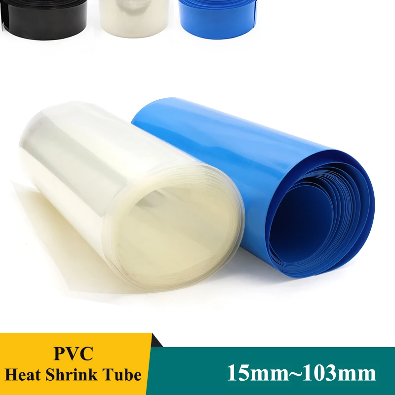 2/3/5/10M PVC Heat Shrink Tube Transparent Black Blue Width 15mm ~ 103mm Insulated 18650 Lithium Film Case Heat Shrinkable Wrap
2/3/5/10M PVC Heat Shrink Tube Transparent Black Blue Width 15mm ~ 103mm Insulated 18650 Lithium Film Case Heat Shrinkable Wrap