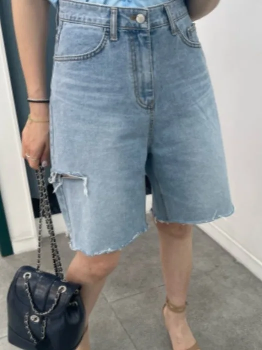 High Waist A-Line Denim Shorts Women's Fashion Design Five-Point Cut Slit Casual Versatile Cotton Jeans Summer Shorts
High Waist A-Line Denim Shorts Women's Fashion Design Five-Point Cut Slit Casual Versatile Cotton Jeans Summer Shorts