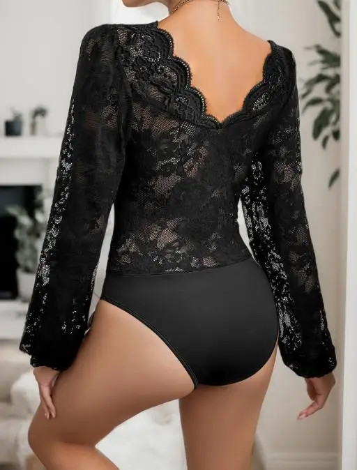 Women's Jumpsuit 2025 Spring/summer New Elegant Sexy Style Long Sleeved Solid Color V-Neck Lace Lace Lace Tight Fitting Jumpsuit
Women's Jumpsuit 2025 Spring/summer New Elegant Sexy Style Long Sleeved Solid Color V-Neck Lace Lace Lace Tight Fitting Jumpsuit