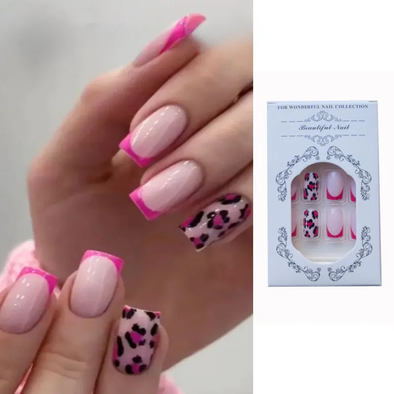 24Pcs French False Nail Leopard Print Red Edge Wearable Nail Art Detachable Nail-tips Finished Products Wholesale
24Pcs French False Nail Leopard Print Red Edge Wearable Nail Art Detachable Nail-tips Finished Products Wholesale