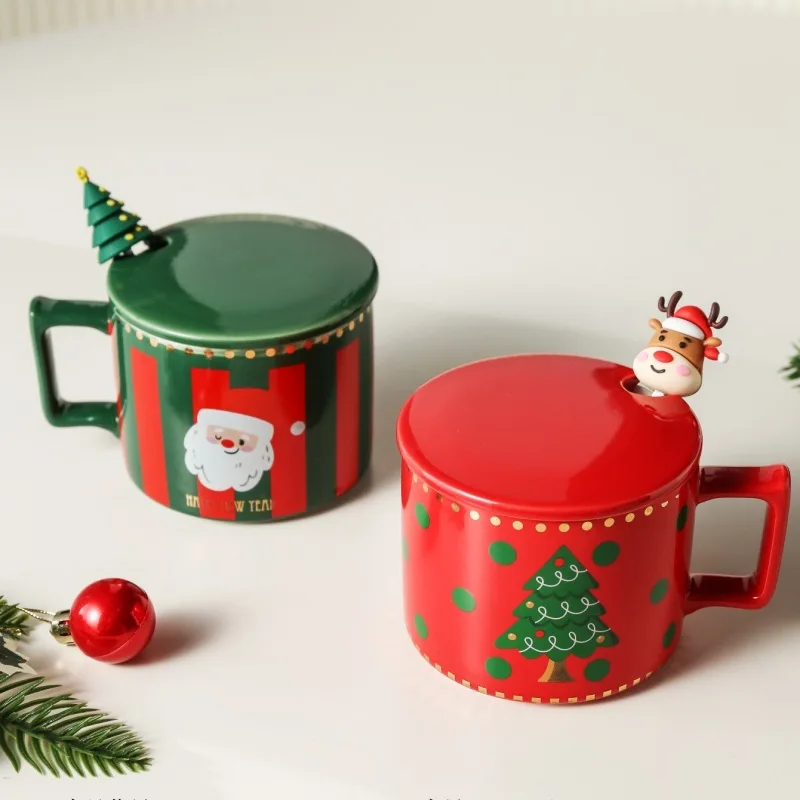 338ml Red Coffee Cup with Spoon Christmas Deer Decoration Mug with Lid Cartoon Ceramic Breakfast Mug Afternoon Camellia Tea Cup
338ml Red Coffee Cup with Spoon Christmas Deer Decoration Mug with Lid Cartoon Ceramic Breakfast Mug Afternoon Camellia Tea Cup
