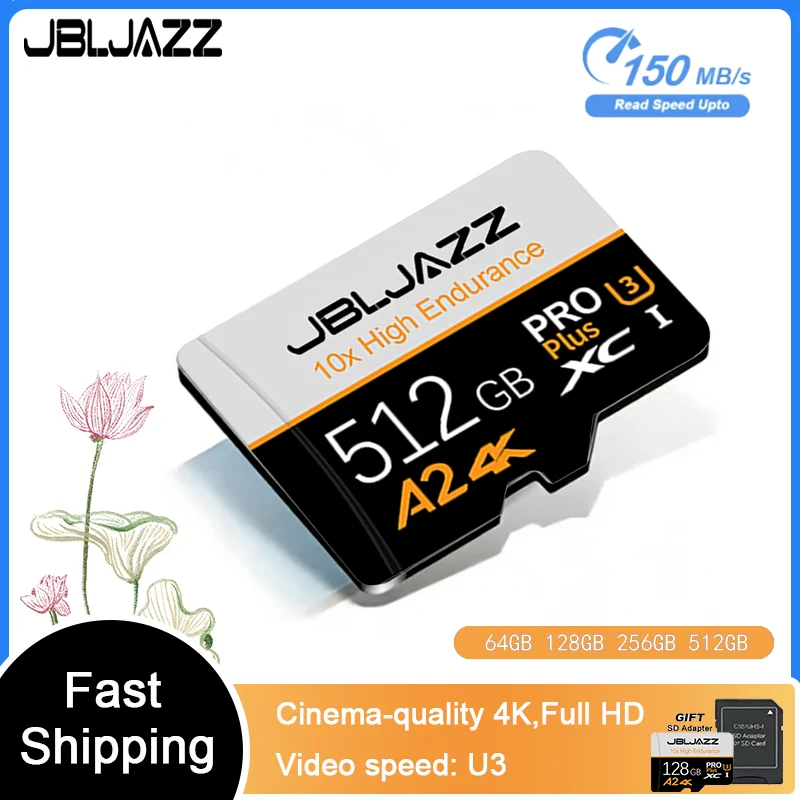 High Quality Micro TF/SD Card 512GB High Speed Memory Card 4K Flash Mini TF Card Class 10 U3 64GB 128GB 256GB For Phone/Games
High Quality Micro TF/SD Card 512GB High Speed Memory Card 4K Flash Mini TF Card Class 10 U3 64GB 128GB 256GB For Phone/Games