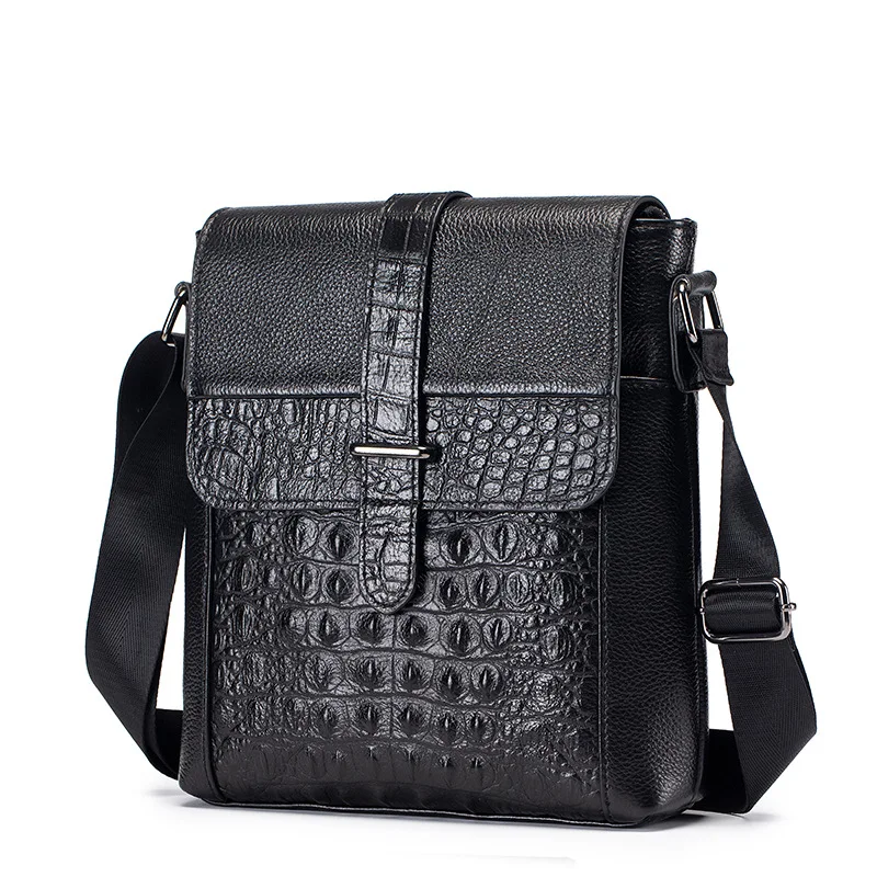 Black Genuine Leather Crossbody Bag for Man Alligator Pattern Cow Leather Satchel Luxury Crocodile Shoulder Bag
Black Genuine Leather Crossbody Bag for Man Alligator Pattern Cow Leather Satchel Luxury Crocodile Shoulder Bag
