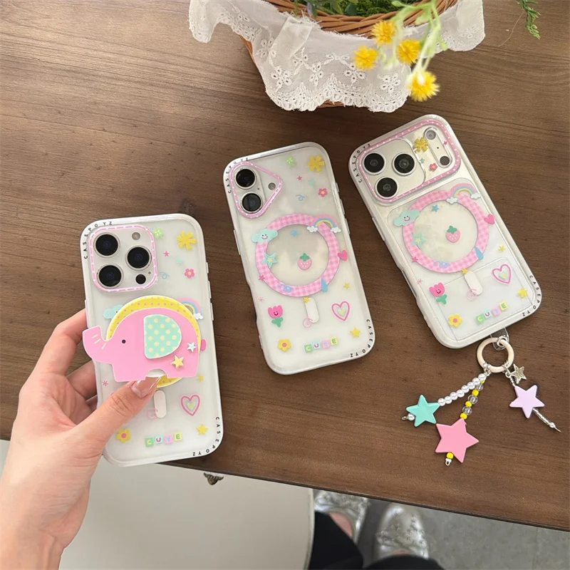 Kawaii Elephant Mirror Phone Case For iPhone 15 16 17 Pro Max With Star Chain Shockproof Protective Cover For MagSafe
Kawaii Elephant Mirror Phone Case For iPhone 15 16 17 Pro Max With Star Chain Shockproof Protective Cover For MagSafe