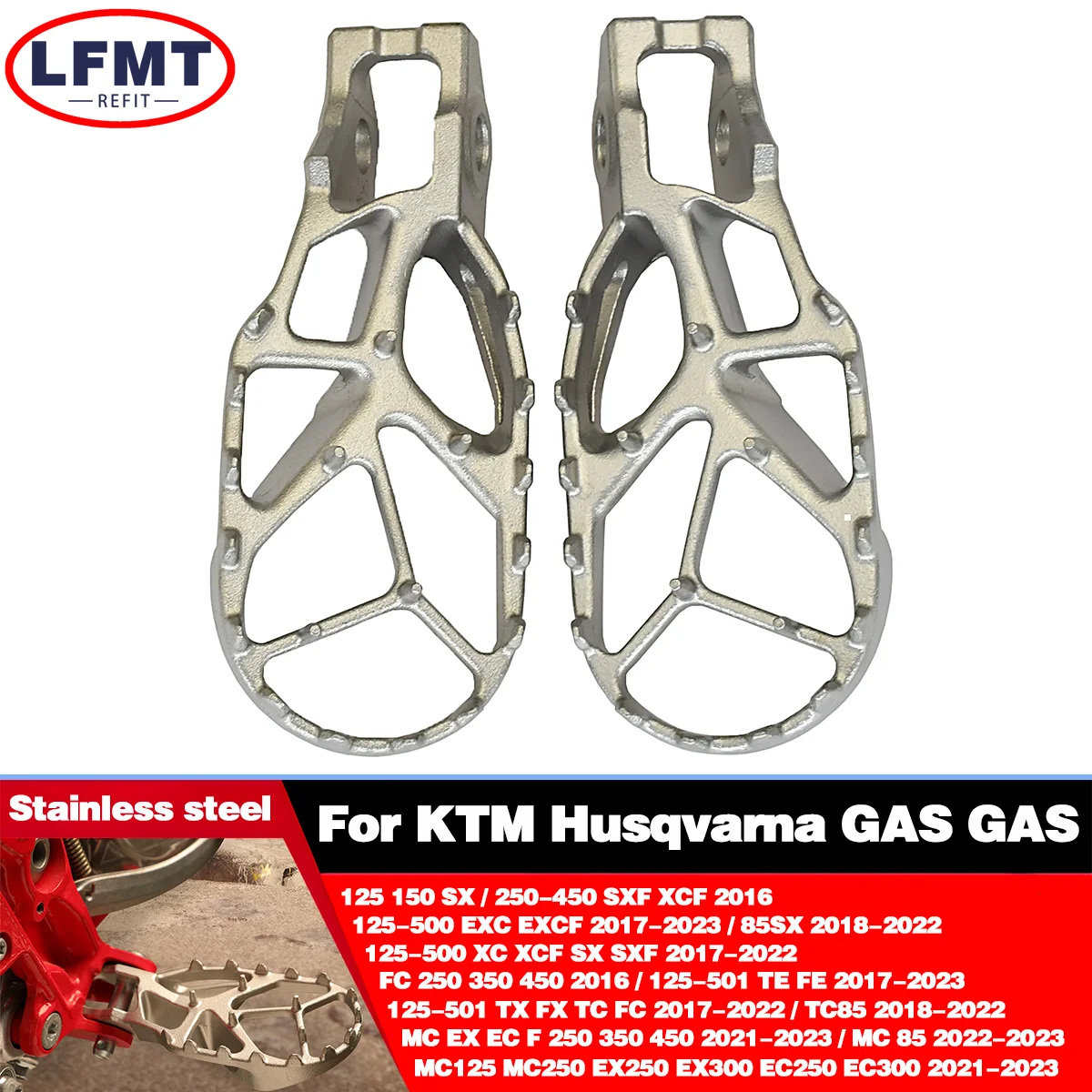 Stainless Steel Parts Foot Pegs FootRest Footpegs Rests Pedals For Gas Gas MC EX EC 125 250 300 250F 350F 450F 2021-2023 For KTM
Stainless Steel Parts Foot Pegs FootRest Footpegs Rests Pedals For Gas Gas MC EX EC 125 250 300 250F 350F 450F 2021-2023 For KTM