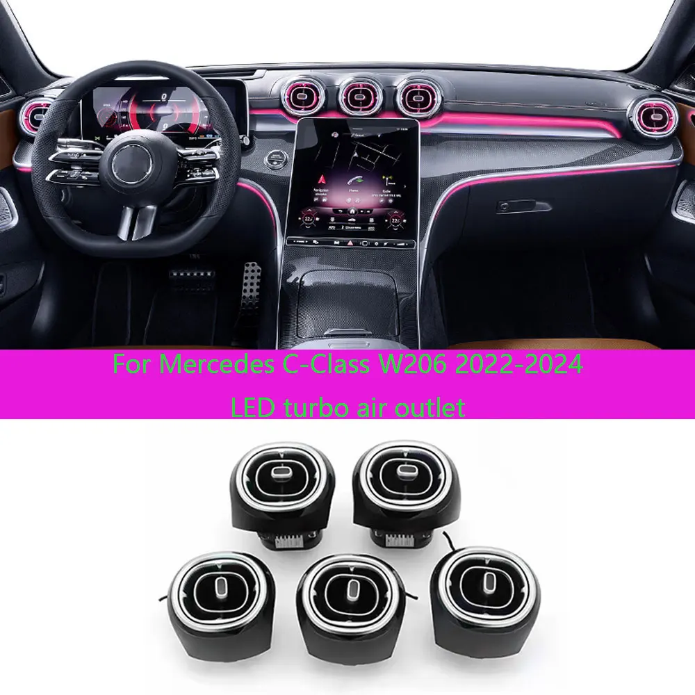 64 color LED turbo vent for Mercedes C-Class W206 2022-2024 LED air conditioning outlet ambient light
64 color LED turbo vent for Mercedes C-Class W206 2022-2024 LED air conditioning outlet ambient light