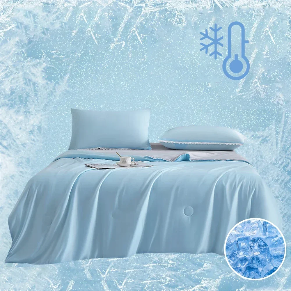High Quality Cooling Blankets Smooth Air Condition Comforter Lightweight Summer Quilt with Double Side Cold Cooling Fabric
High Quality Cooling Blankets Smooth Air Condition Comforter Lightweight Summer Quilt with Double Side Cold Cooling Fabric
