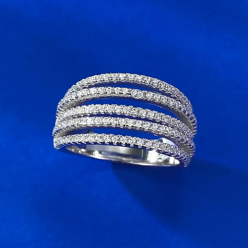 New European and American five row diamond studded full diamond ins style fashionable commuting 925 silver ring, Jewelry
New European and American five row diamond studded full diamond ins style fashionable commuting 925 silver ring, Jewelry