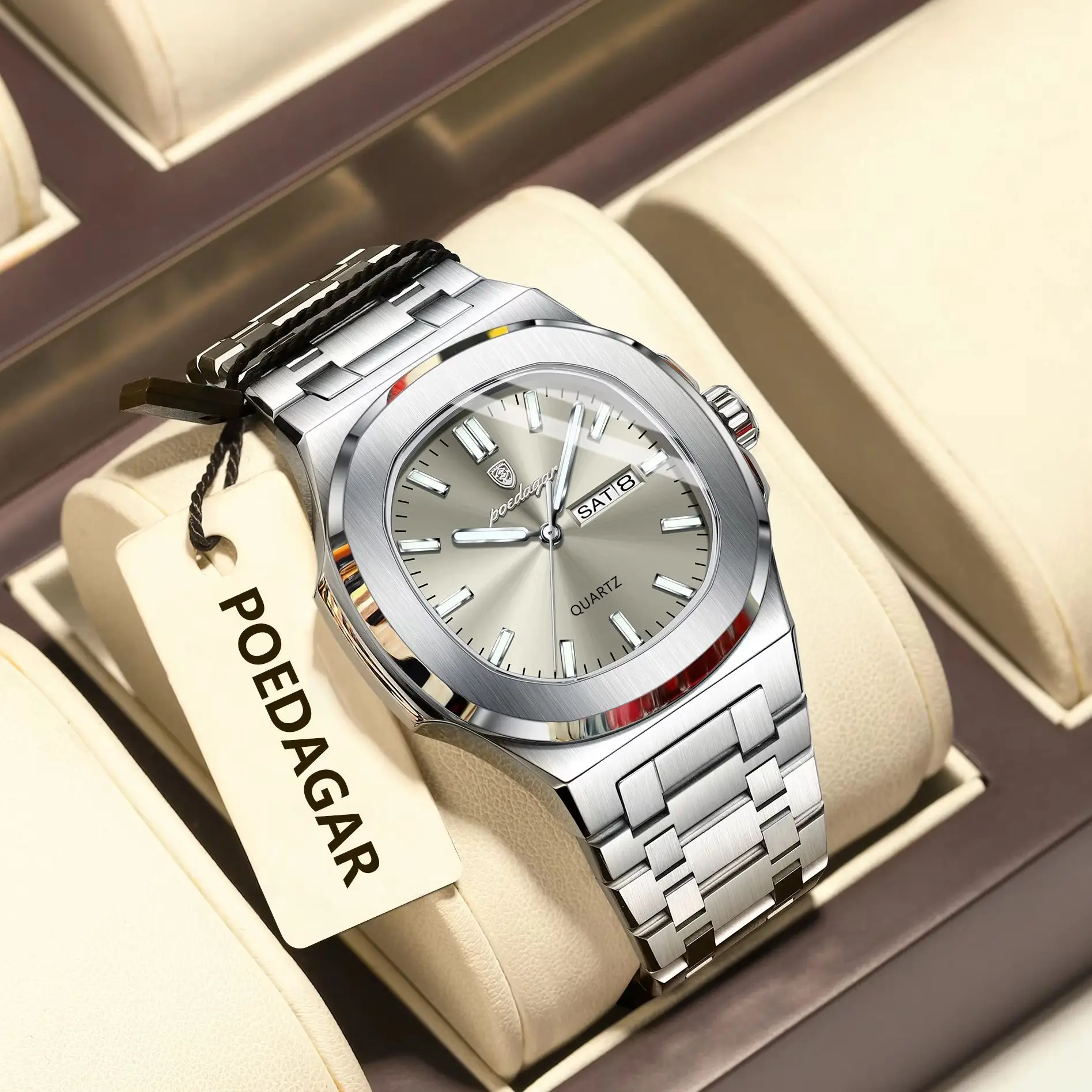 POEDAGAR TOP модные мужские часы с датой недели, повседневные мужские часы из нержавеющей стали, водонепроницаемые светящиеся кварцевые роскошные наручные часы для мужчин
POEDAGAR TOP модные мужские часы с датой недели, повседневные мужские часы из нержавеющей стали, водонепроницаемые светящиеся кварцевые роскошные наручные часы для мужчин