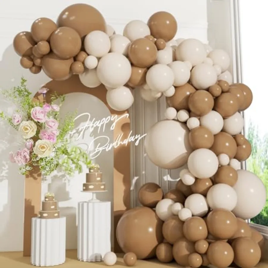 110pcs Light Brown and Sand White Balloons kit, 18/12/10/5 Inch Neutral Balloons for Birthday, Wedding, Baby Shower, Easter, Ge
110pcs Light Brown and Sand White Balloons kit, 18/12/10/5 Inch Neutral Balloons for Birthday, Wedding, Baby Shower, Easter, Ge