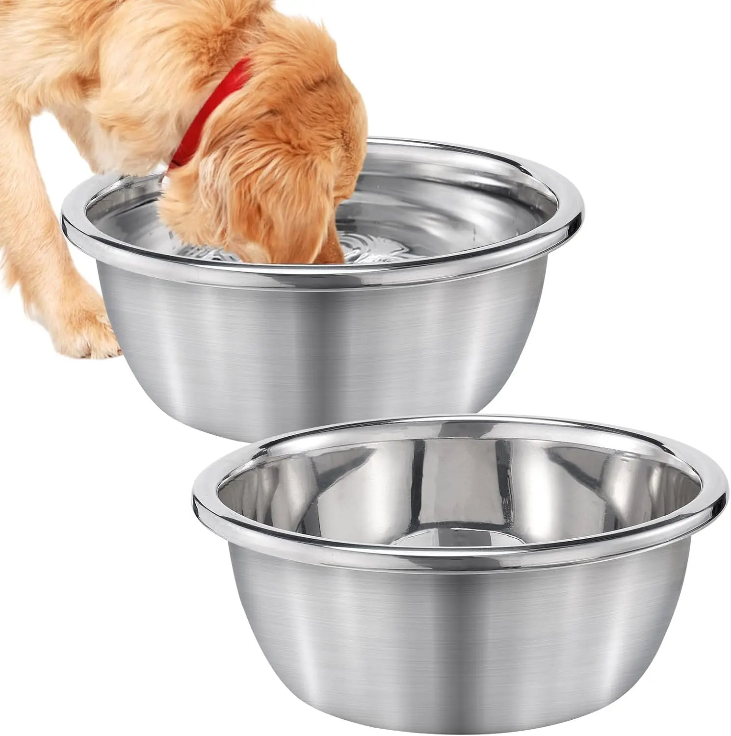 2-Pack Large Stainless Steel Dog Bowls, 1.3 Gallons Each, Easy-Clean for Indoor/Outdoor Use
2-Pack Large Stainless Steel Dog Bowls, 1.3 Gallons Each, Easy-Clean for Indoor/Outdoor Use
