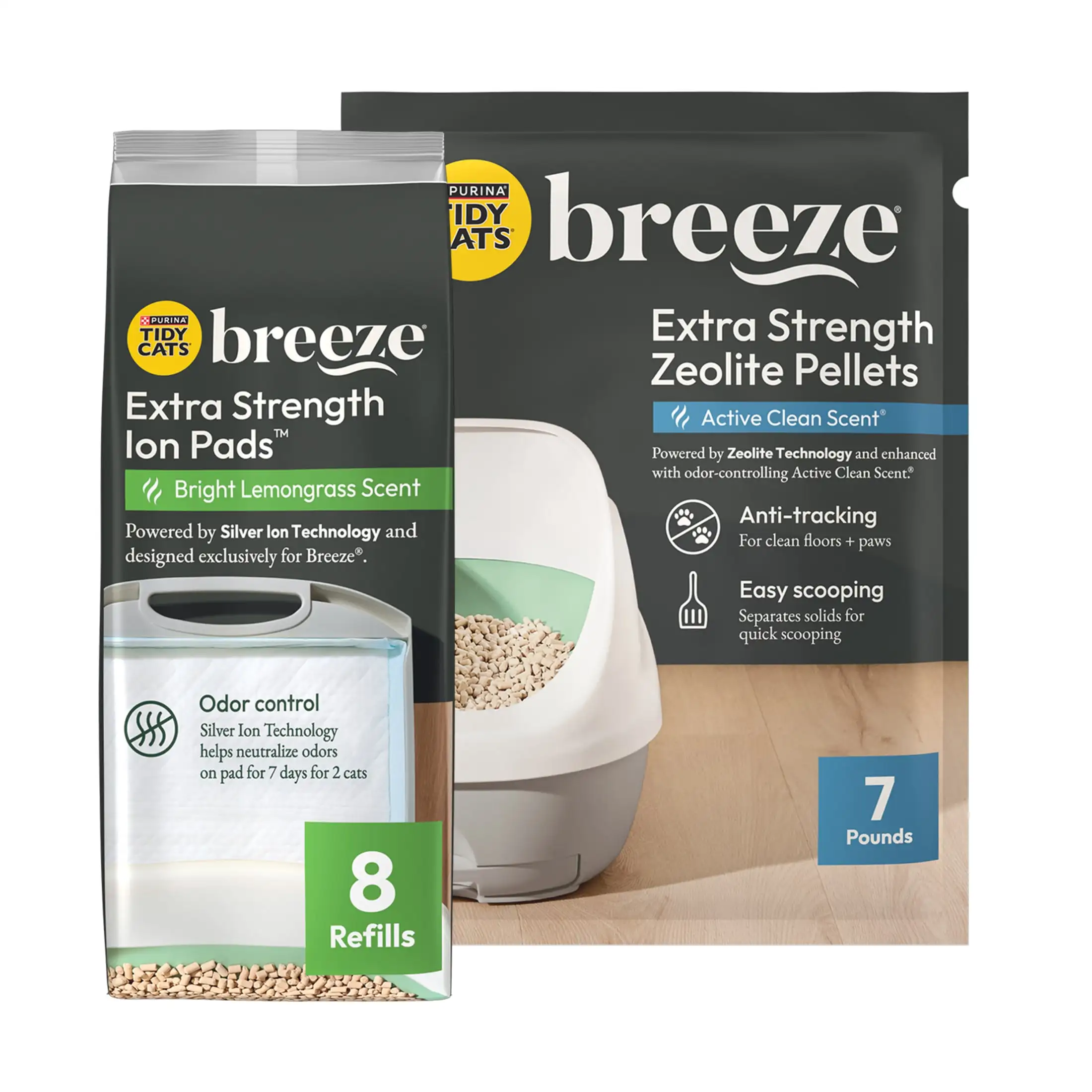 Purina Breeze Extra Strength Active Clean Scent Zeolite Pellet Cat Litter System and Bright Lemongrass Scent Ion Pad Refills
Purina Breeze Extra Strength Active Clean Scent Zeolite Pellet Cat Litter System and Bright Lemongrass Scent Ion Pad Refills