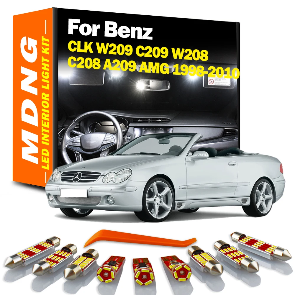 MDNG LED Interior Map Dome Light Kit For Mercedes Benz CLK W209 C209 W208 C208 A209 AMG 1998-2009 2010 Car Vanity Mirror Bulbs
MDNG LED Interior Map Dome Light Kit For Mercedes Benz CLK W209 C209 W208 C208 A209 AMG 1998-2009 2010 Car Vanity Mirror Bulbs