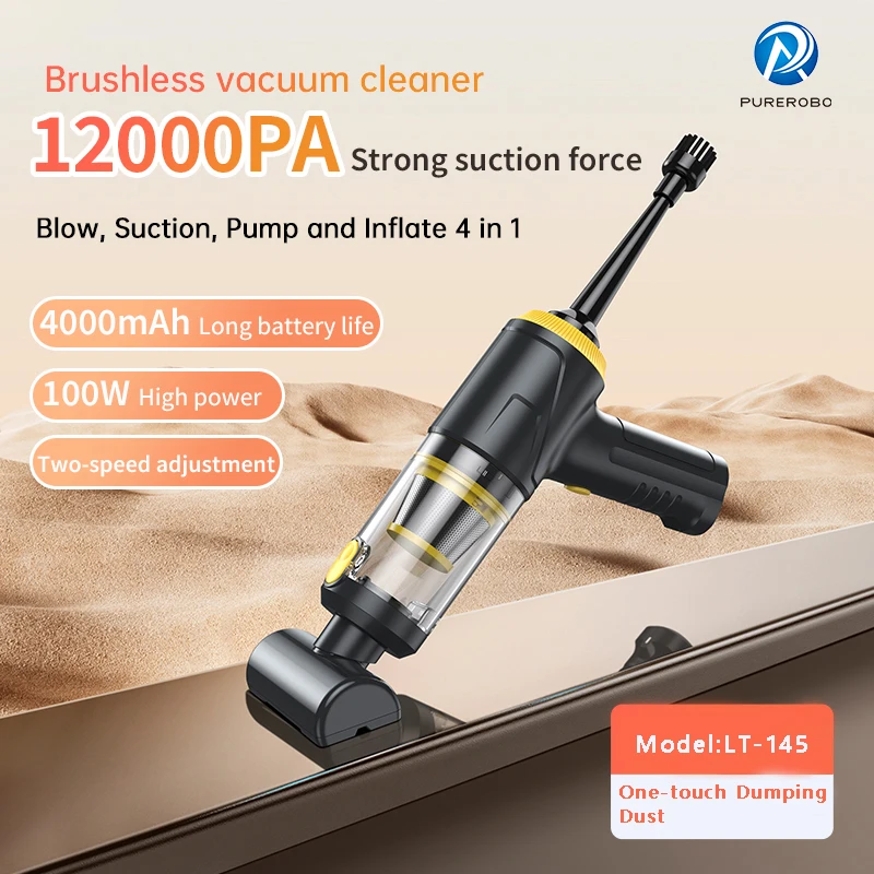 Purerobo Cordless Handheld Vacuum Cleaner Wireless Portable Car Vacuum Cleaner Blow/Suction/Pump/Inflate 4in1 1 key to pour dust
Purerobo Cordless Handheld Vacuum Cleaner Wireless Portable Car Vacuum Cleaner Blow/Suction/Pump/Inflate 4in1 1 key to pour dust