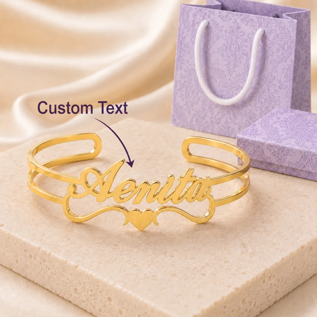 Custom Name Bangle Bracelet for Women Personalized Open Cuff Nameplate Bracelet Stainless Steel Gold Silver Jewelry Gift Box
Custom Name Bangle Bracelet for Women Personalized Open Cuff Nameplate Bracelet Stainless Steel Gold Silver Jewelry Gift Box