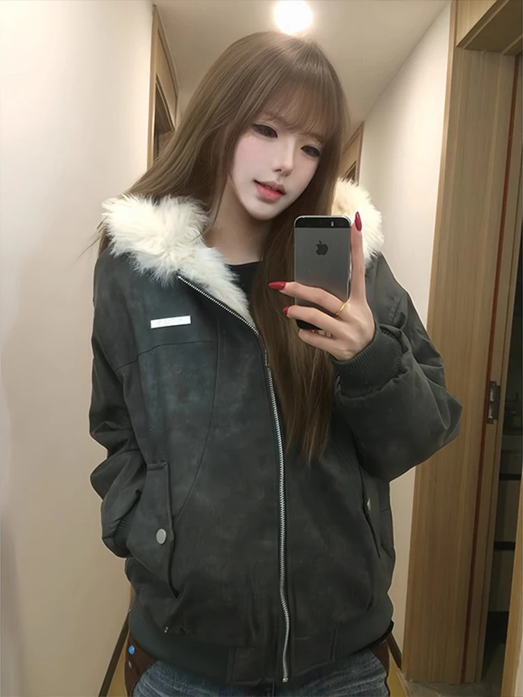 Retro American Sle Thiened Hooded Cotton Jaet with Fur Collar Men's Women's Winter Coat Mountain Eagle Pattern Casual Wear
Retro American Sle Thiened Hooded Cotton Jaet with Fur Collar Men's Women's Winter Coat Mountain Eagle Pattern Casual Wear