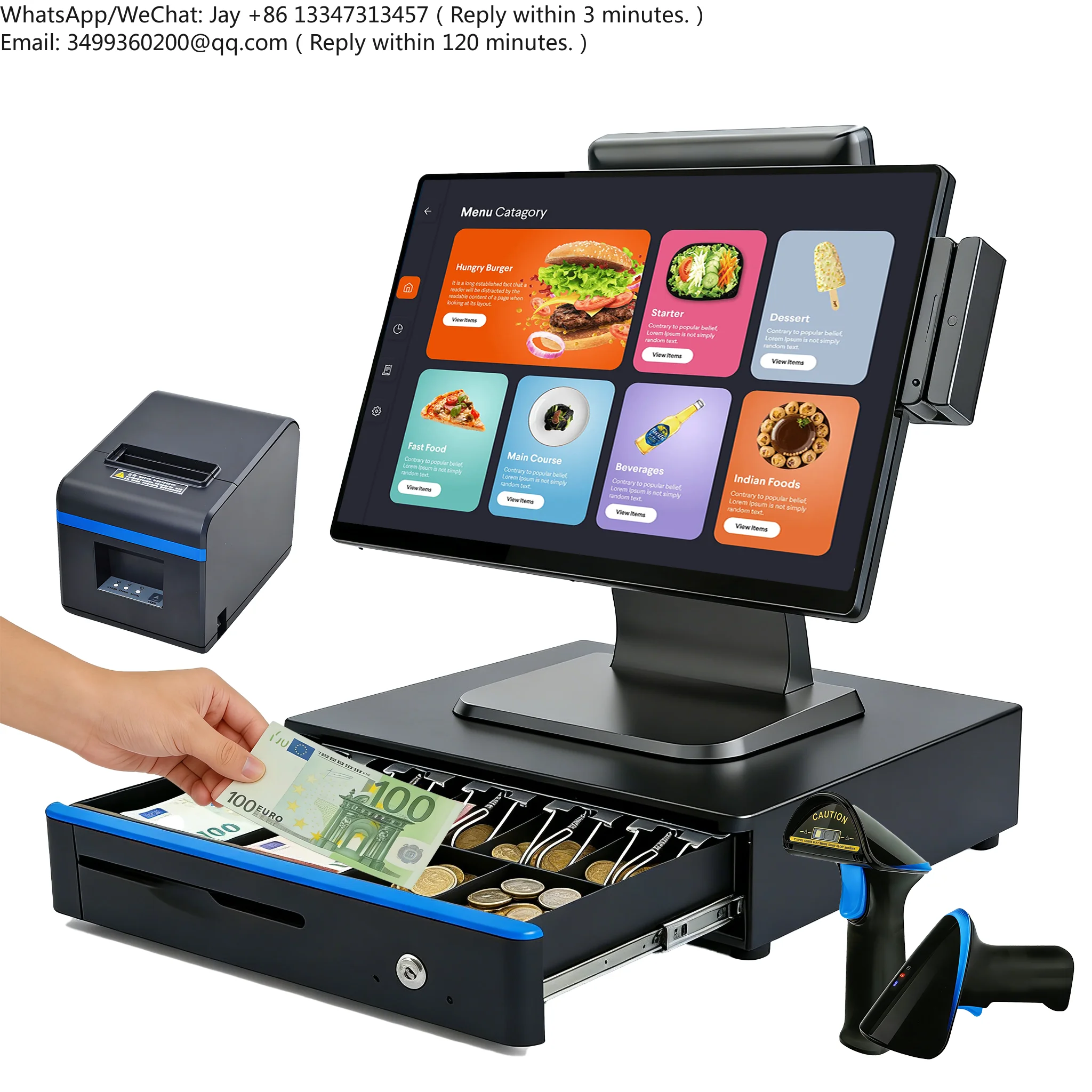 TCOLOR Restaurant Dual Screen Pos 15.6Inch All-In-One POS System Android Cash Register with Dual Touch Screen for Point of Sale
TCOLOR Restaurant Dual Screen Pos 15.6Inch All-In-One POS System Android Cash Register with Dual Touch Screen for Point of Sale