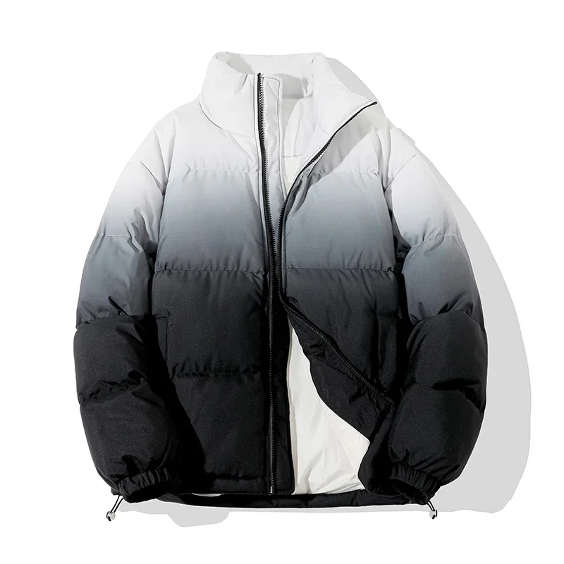 Harajuku Gradient Color Cotton-padded Jacket Men Standing Collar Down Jacket Casual Men Zipper Parkas Korean Street Couple Coat
Harajuku Gradient Color Cotton-padded Jacket Men Standing Collar Down Jacket Casual Men Zipper Parkas Korean Street Couple Coat