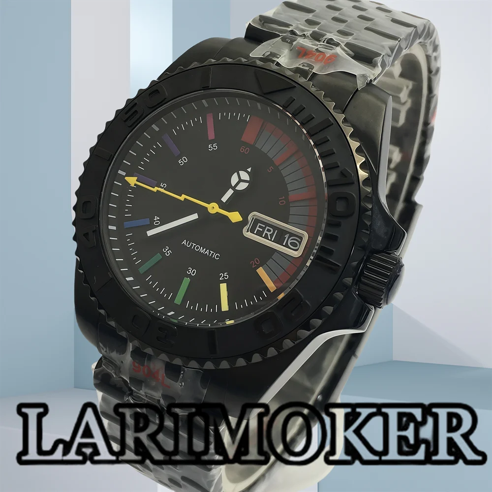 LARIMOKER 40,5 мм мужские черные модные часы с сапфировым стеклом Радуга стерильный циферблат водостойкая вращающаяся заводная головка NH36 автоматические механические часы
LARIMOKER 40,5 мм мужские черные модные часы с сапфировым стеклом Радуга стерильный циферблат водостойкая вращающаяся заводная головка NH36 автоматические механические часы