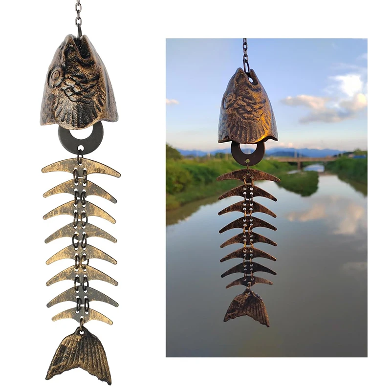 Outdoor Vintage Fishbone Wind Chimes Home Patio Porch Hanging Decorative Cast Iron Wind Chimes Window Garden Hangings
Outdoor Vintage Fishbone Wind Chimes Home Patio Porch Hanging Decorative Cast Iron Wind Chimes Window Garden Hangings