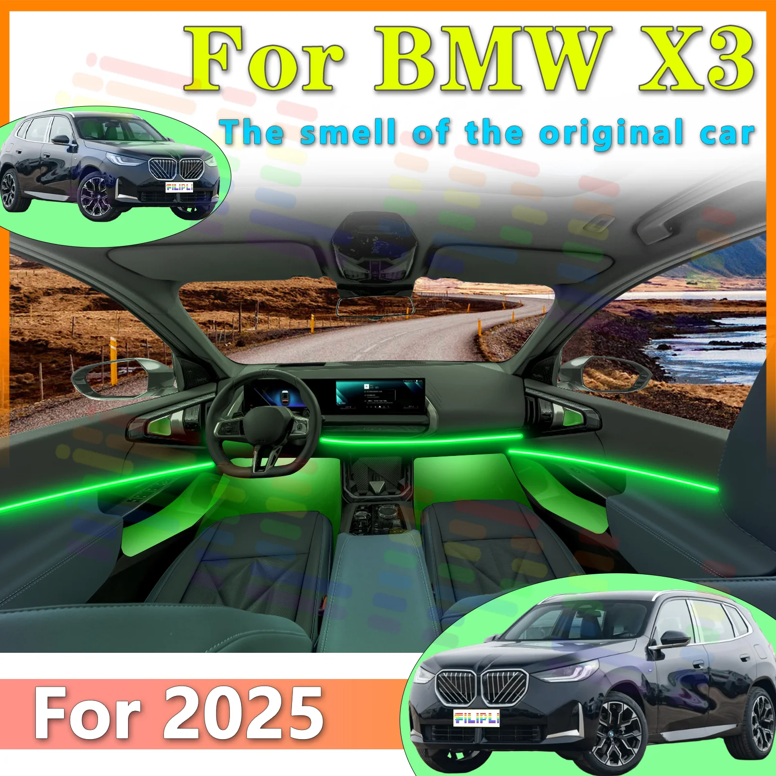Светодиодная лента FILIPLI для BMW X3 G45 для улучшения интерьера, 64 цвета с приложением и несколькими режимами для вождения и I
Светодиодная лента FILIPLI для BMW X3 G45 для улучшения интерьера, 64 цвета с приложением и несколькими режимами для вождения и I
