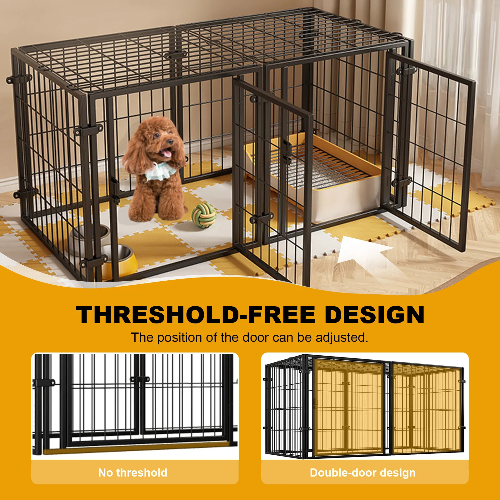 48 Inch Kennel Cage Easy Assemble Heavy Duty Wire Dog Crates Metal Grid Dogs Cage Kennel Stackable for Puppy Cat Rabbit Ferret
48 Inch Kennel Cage Easy Assemble Heavy Duty Wire Dog Crates Metal Grid Dogs Cage Kennel Stackable for Puppy Cat Rabbit Ferret