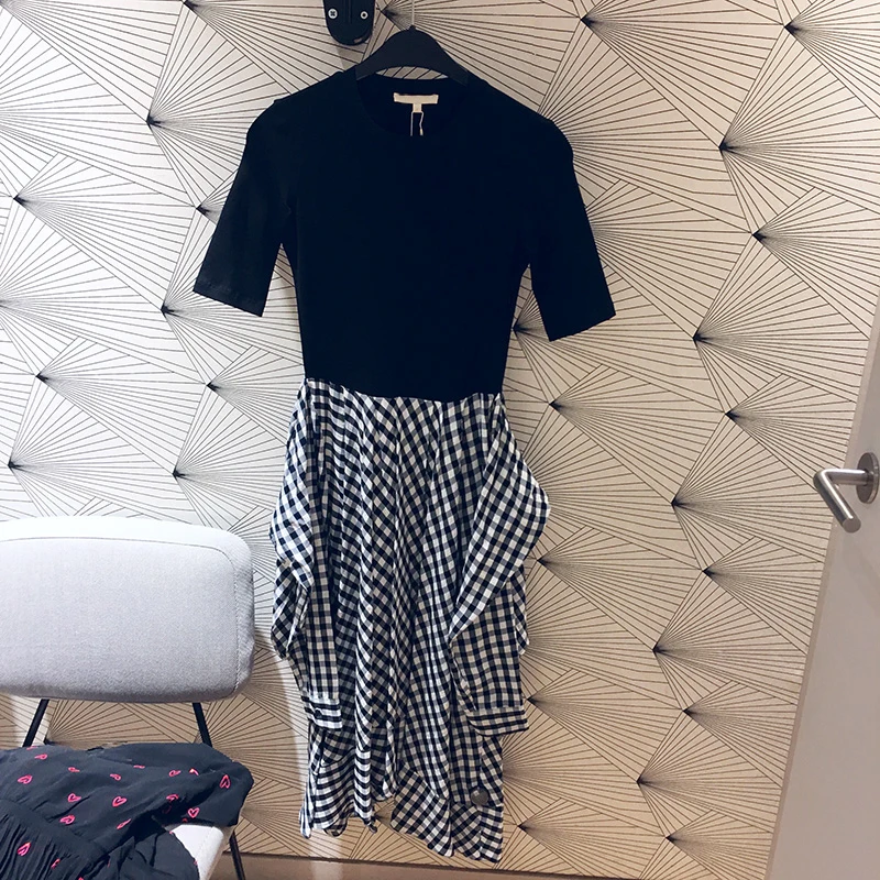 Slim Fit Midi Dr Irregular Plaid Splicing Simple Sle Cotton Gingham id Commuter High Waist ort Sve Long Dr
Slim Fit Midi Dr Irregular Plaid Splicing Simple Sle Cotton Gingham id Commuter High Waist ort Sve Long Dr