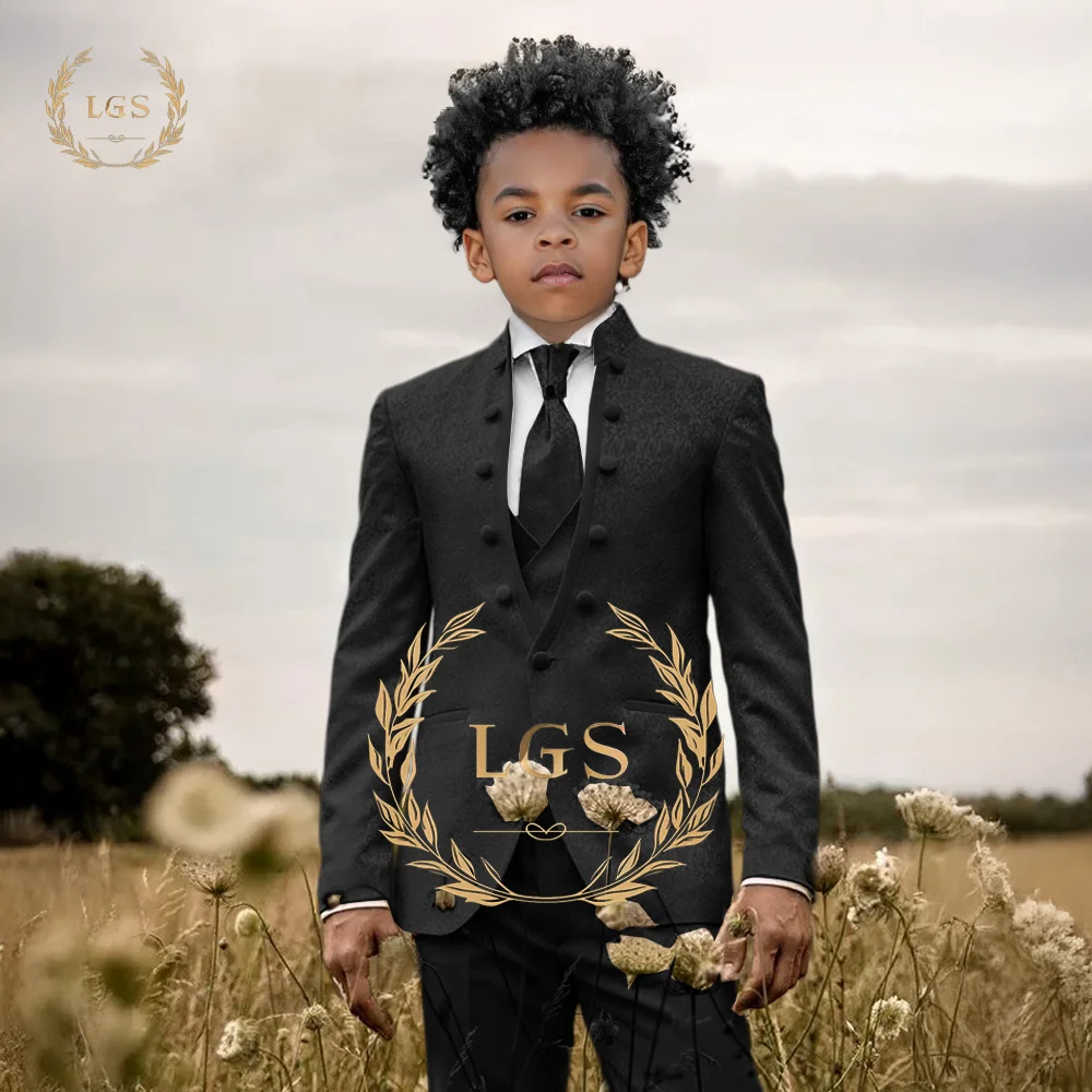 Elegant double-breasted 3-piece suit for boys, custom-made wedding party and dinner suits for children aged 3 to 16
Elegant double-breasted 3-piece suit for boys, custom-made wedding party and dinner suits for children aged 3 to 16