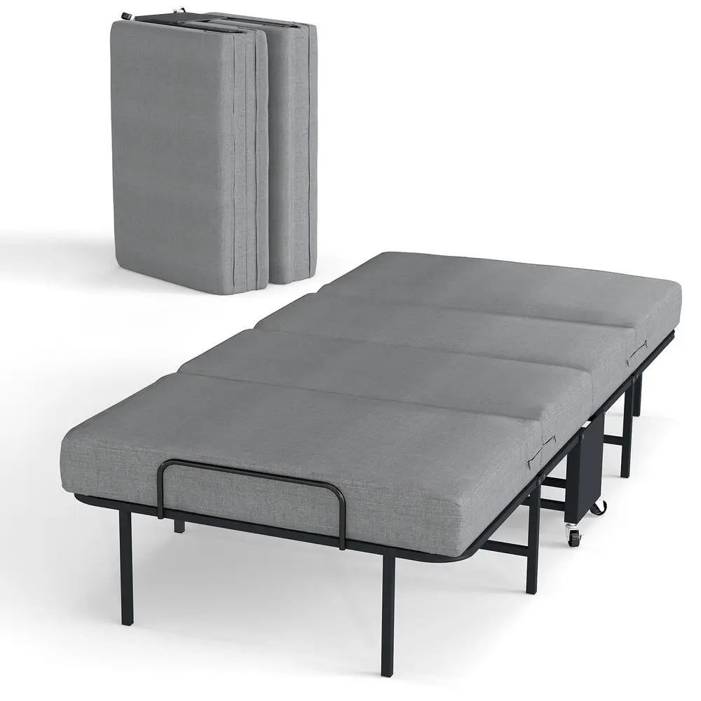 Folding Beds with Mattress, Portable Foldable Bed for Adults, Roll Away Bed Guest on Wheels, Memory Foam Mattress and Metal Fra
Folding Beds with Mattress, Portable Foldable Bed for Adults, Roll Away Bed Guest on Wheels, Memory Foam Mattress and Metal Fra