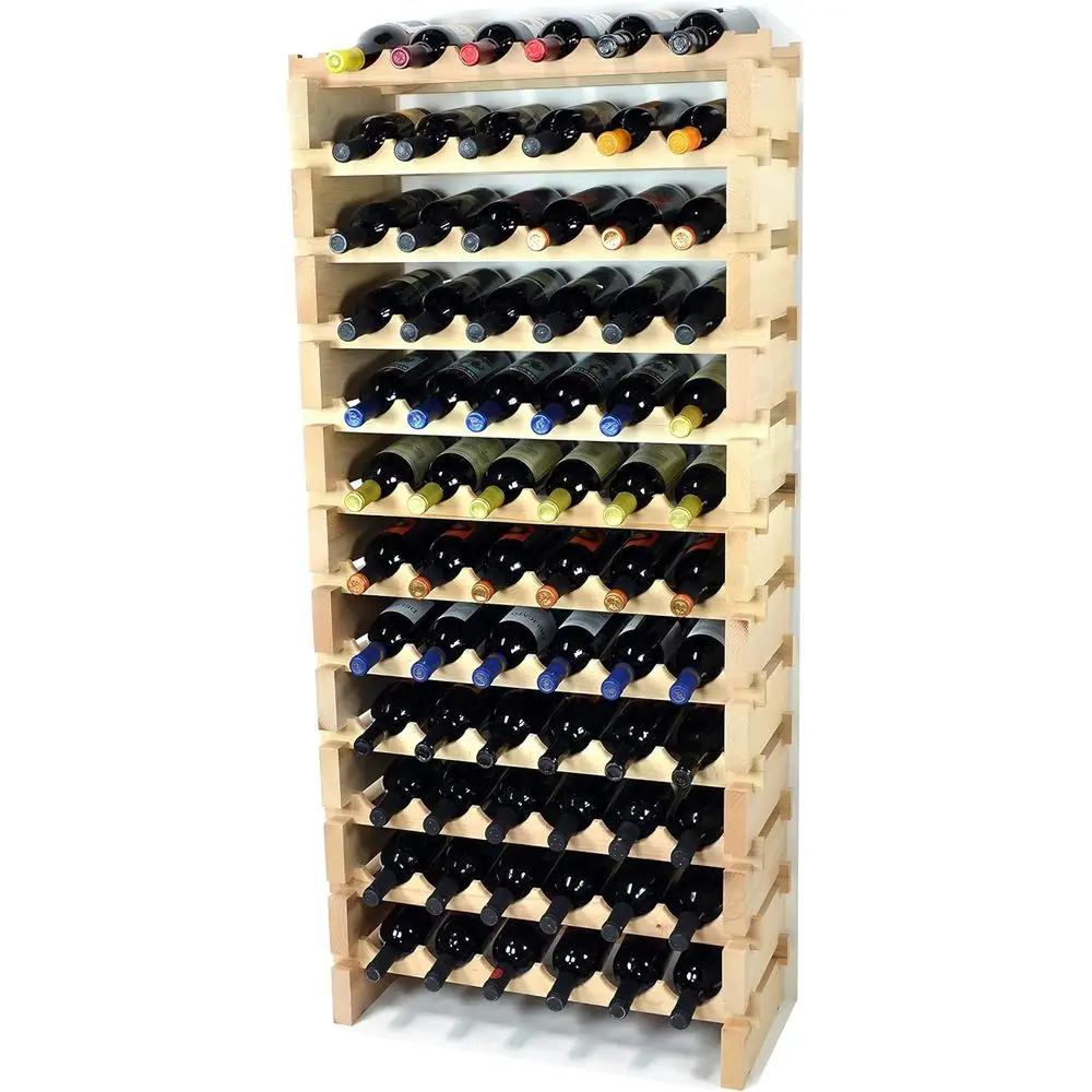 Wine Rack Wooden 24-72 Bottle Capacity 6 Bottles Up to 12 Rows Newest Improved (72 Bottles - 12 Rows)
Wine Rack Wooden 24-72 Bottle Capacity 6 Bottles Up to 12 Rows Newest Improved (72 Bottles - 12 Rows)