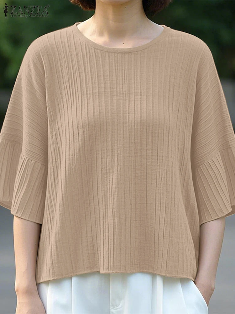 ZANZEA Summer Casual 3/4 Sleeve Blouse Elegant Shirt Women Solid Pleated Tops Fashion OL Work Blusas Tunic Female Loose Chemise
ZANZEA Summer Casual 3/4 Sleeve Blouse Elegant Shirt Women Solid Pleated Tops Fashion OL Work Blusas Tunic Female Loose Chemise