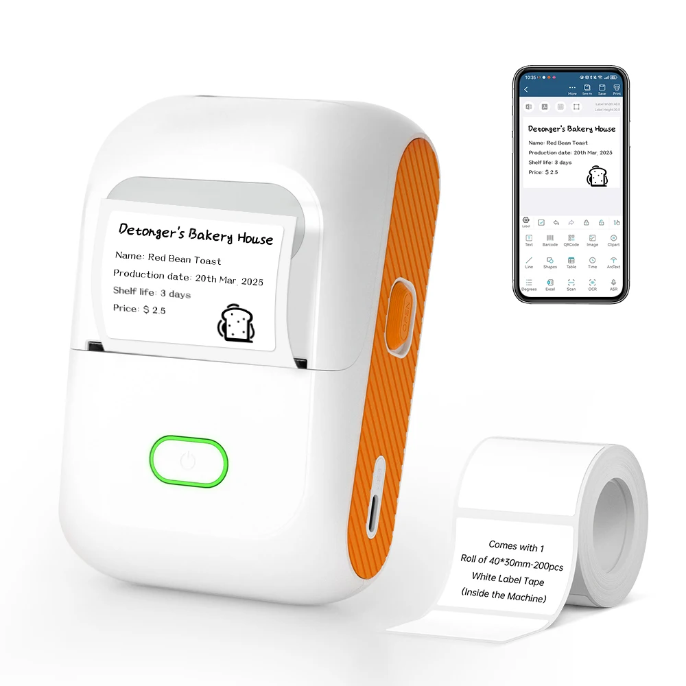 DETONGER DP26 Mini Portable Thermal Label Printer Office Supplies Adhesive Sticker Printers Maker Without Ink For Phone
DETONGER DP26 Mini Portable Thermal Label Printer Office Supplies Adhesive Sticker Printers Maker Without Ink For Phone