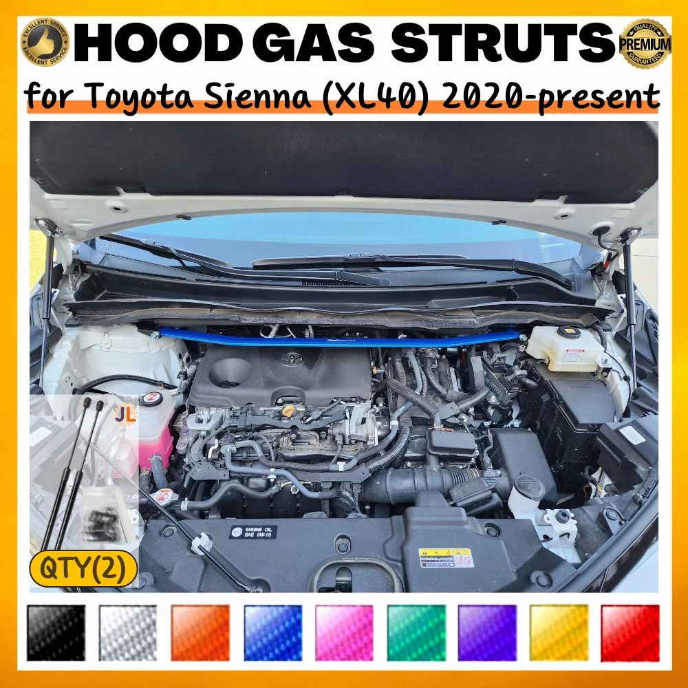 Qty(2) Hood Struts for Toyota Sienna (XL40) 2020-present Front Bonnet Modify Gas Springs Shock Absorbers Lift Supports Dampers
Qty(2) Hood Struts for Toyota Sienna (XL40) 2020-present Front Bonnet Modify Gas Springs Shock Absorbers Lift Supports Dampers