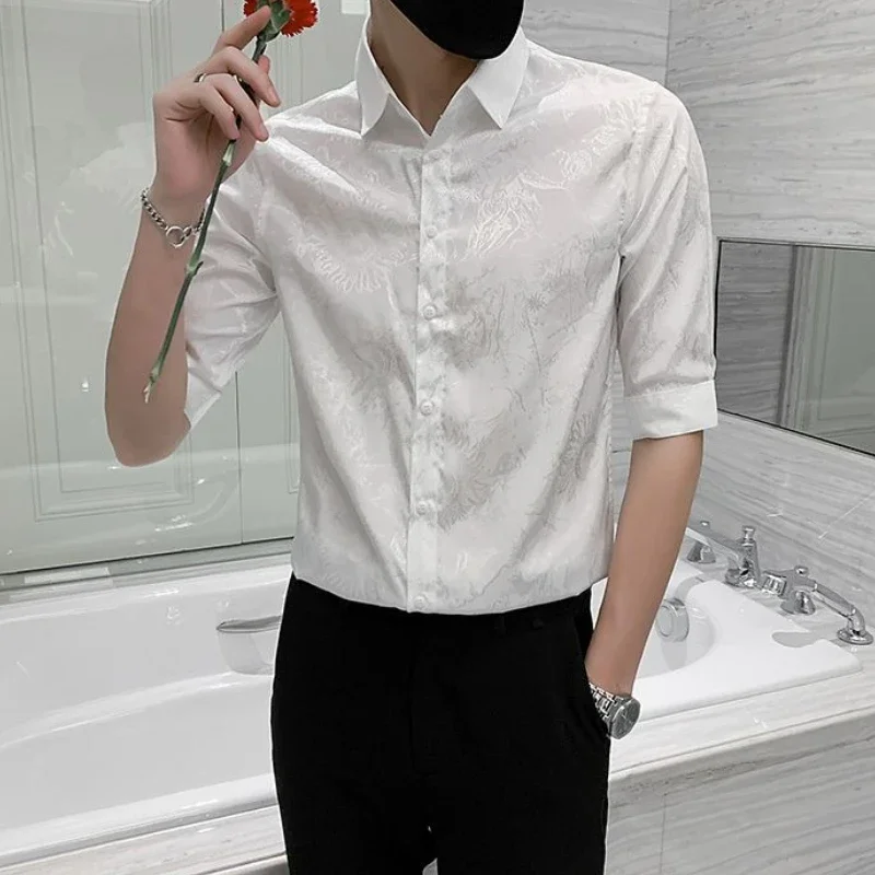 Floral Print Plain White Shirts for Men Half Sleeve Black Vintage Normal Fashion 2025 Sale Korean Popular Clothes Tops Man Shirt
Floral Print Plain White Shirts for Men Half Sleeve Black Vintage Normal Fashion 2025 Sale Korean Popular Clothes Tops Man Shirt