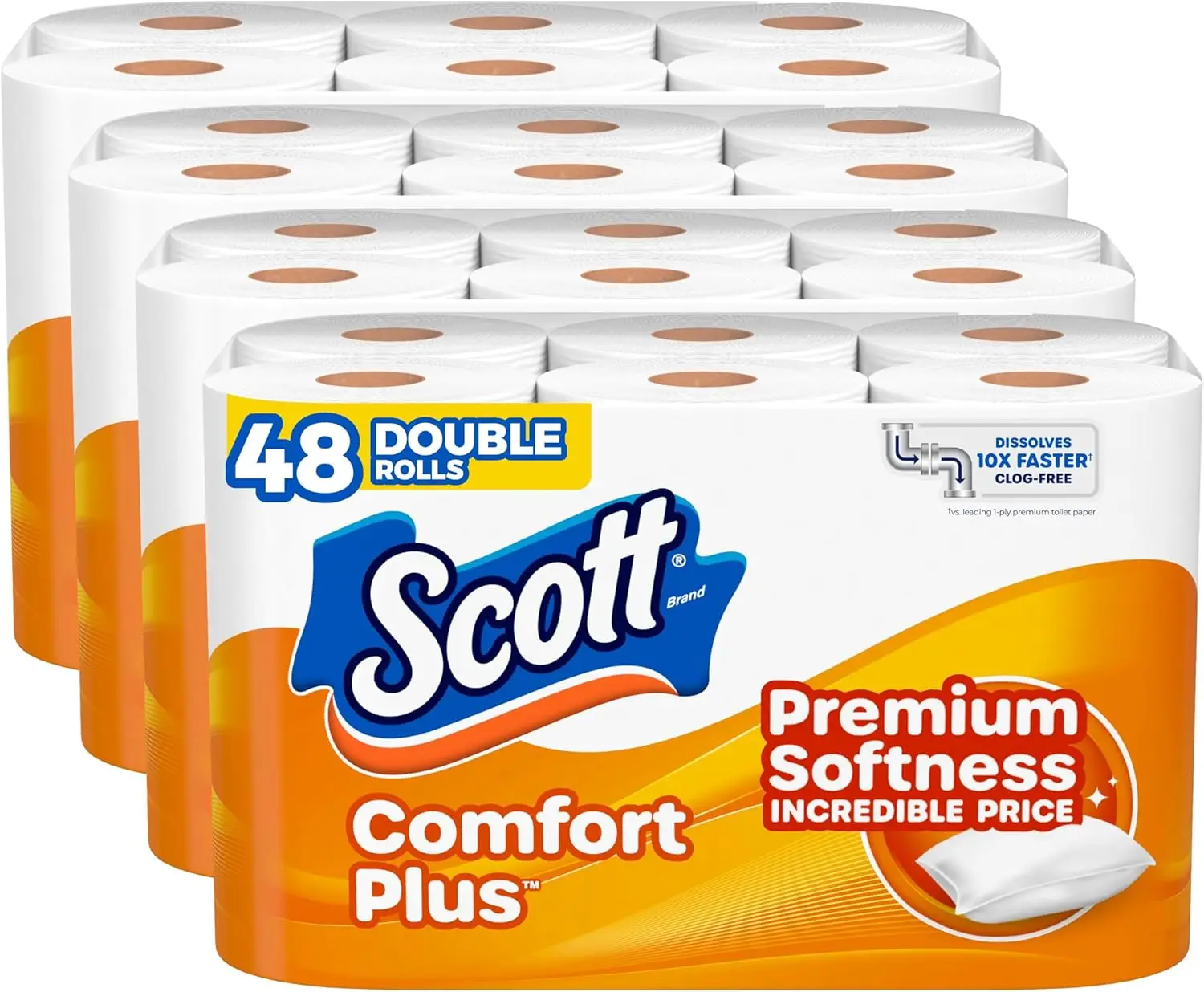 ComfortPlus Toilet Paper, 12 Double Rolls, 231 Sheets per Roll, Septic-Safe, 1-Ply Toilet Tissue
ComfortPlus Toilet Paper, 12 Double Rolls, 231 Sheets per Roll, Septic-Safe, 1-Ply Toilet Tissue