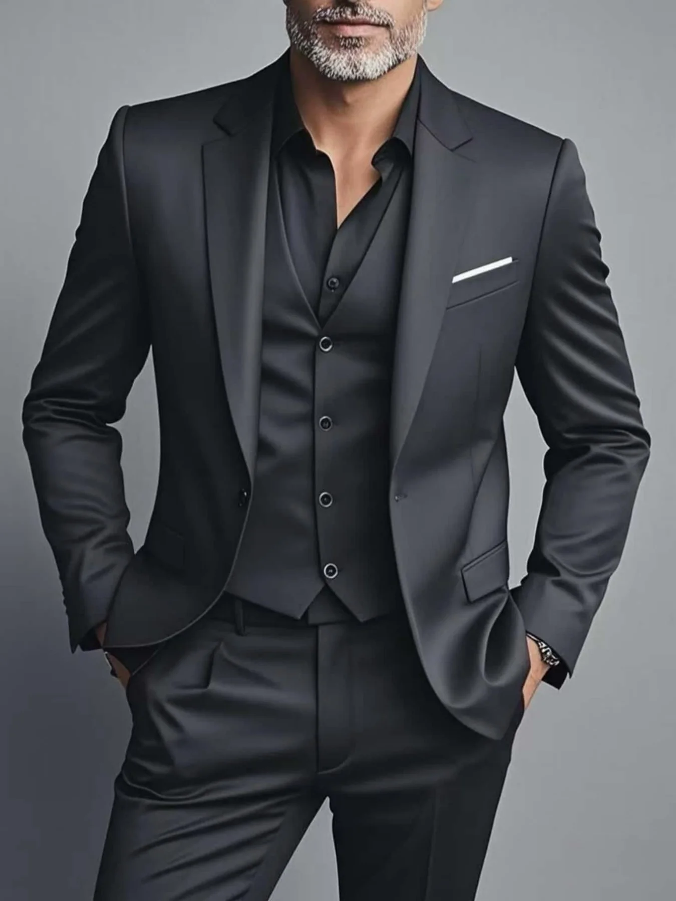 Top Rated Men's Solid Suit Single Breasted Slim Fit 3-Piece Set
Top Rated Men's Solid Suit Single Breasted Slim Fit 3-Piece Set