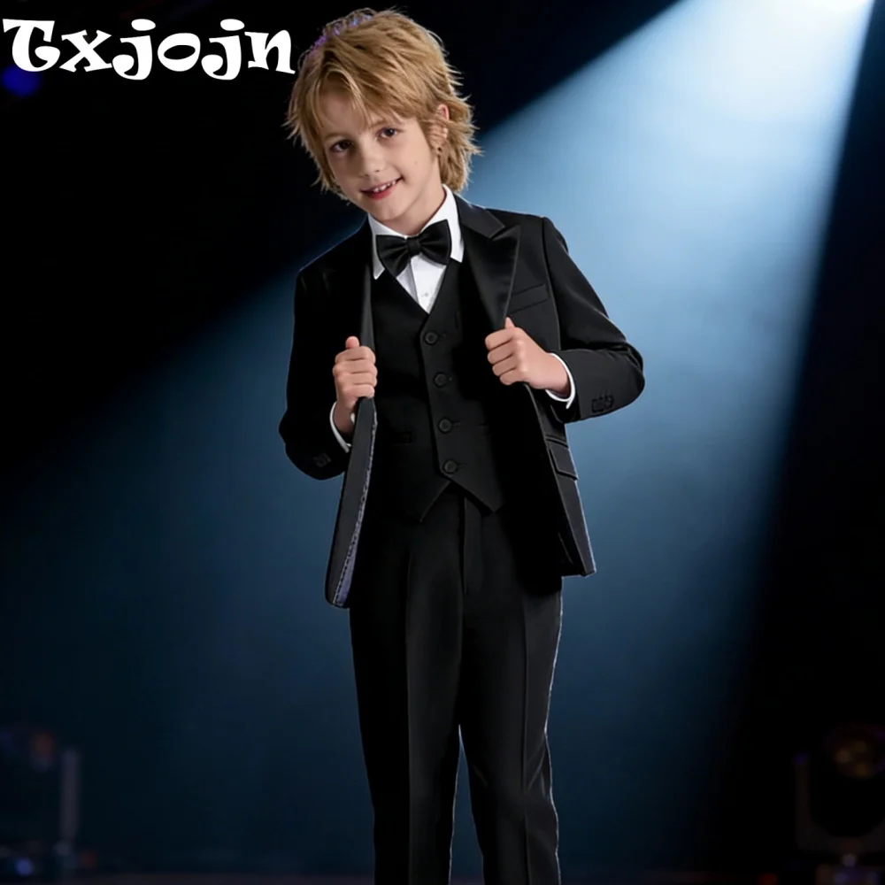 Новые классические черные костюмы для мальчиков, комплект из 4 предметов, наряд для обручального кольца, смокинг с умными лацканами, костюмы хозяина, красивый комплект костюмов, От 3 до 14 лет
Новые классические черные костюмы для мальчиков, комплект из 4 предметов, наряд для обручального кольца, смокинг с умными лацканами, костюмы хозяина, красивый комплект костюмов, От 3 до 14 лет