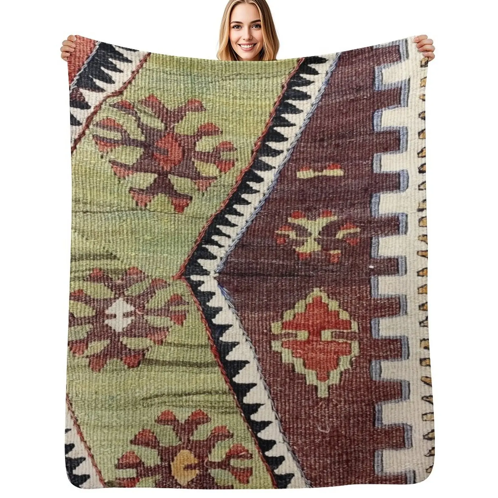 Decorative Old Kilim, Navaho Weave, Woven Textile, Persian Carpet Throw Blanket Luxurious Soft Blanket Holiday Gift for Family
Decorative Old Kilim, Navaho Weave, Woven Textile, Persian Carpet Throw Blanket Luxurious Soft Blanket Holiday Gift for Family