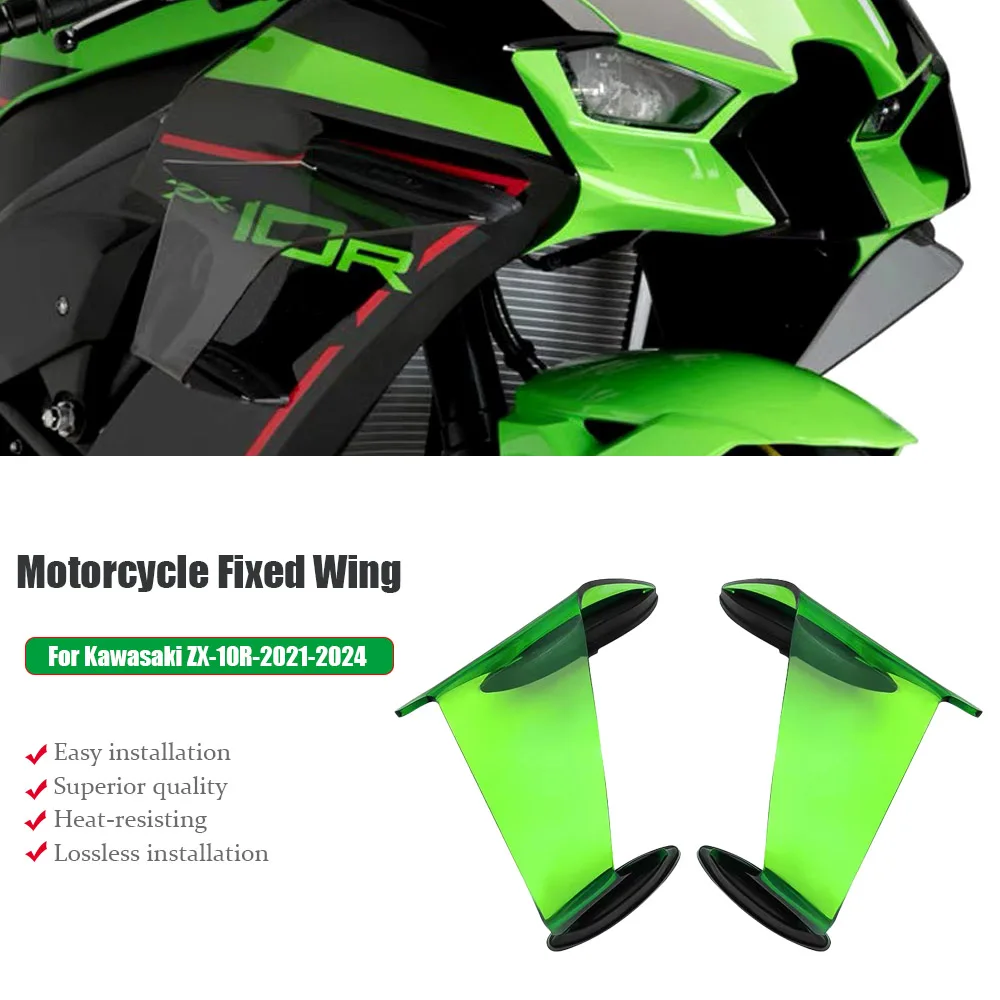 ZX-10R Motorcycle accessories,fairing fixed wing,For Kawasaki ZX10R Winglet ,ZX 10R 2022-2024,air guide spoiler aileron
ZX-10R Motorcycle accessories,fairing fixed wing,For Kawasaki ZX10R Winglet ,ZX 10R 2022-2024,air guide spoiler aileron