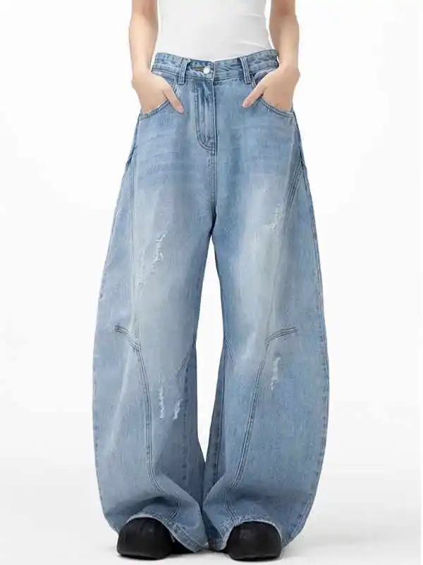 Blue Womens Jeans High Waist Straight Baggy Denim Pants Streetwear American Fashion Gradient 2024 Female Wide Leg Denim Trouser
Blue Womens Jeans High Waist Straight Baggy Denim Pants Streetwear American Fashion Gradient 2024 Female Wide Leg Denim Trouser