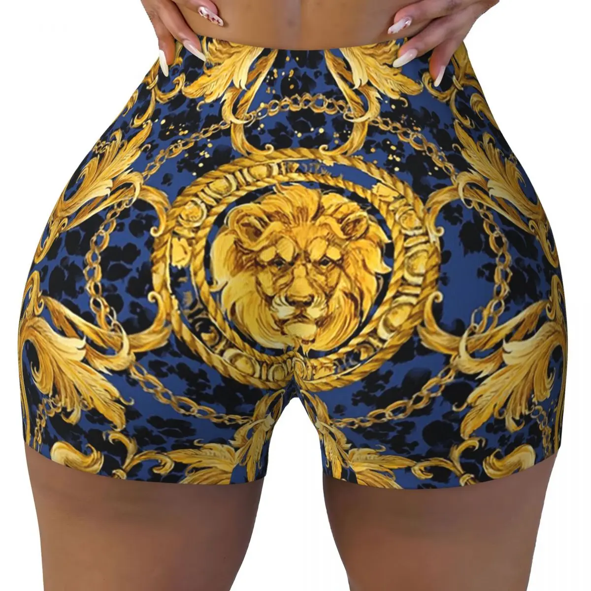 Шорты для йоги с золотым львом в стиле барокко и дамасским орнаментом, женские шорты для йоги, спортивные шорты для тренировок в тренажерном зале, спортивные волейбольные байкерские шорты
Шорты для йоги с золотым львом в стиле барокко и дамасским орнаментом, женские шорты для йоги, спортивные шорты для тренировок в тренажерном зале, спортивные волейбольные байкерские шорты
