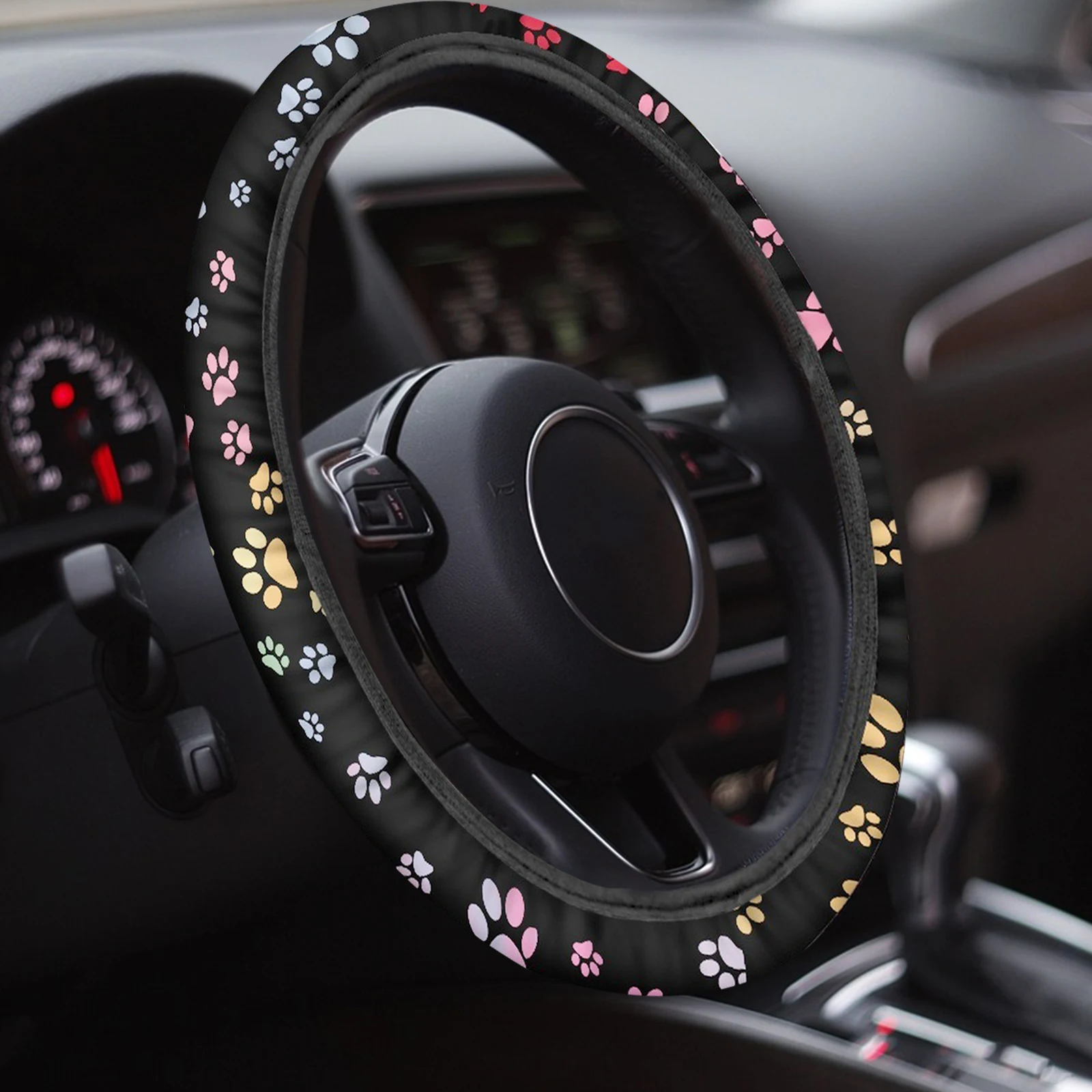 Steering Wheel Cover Elastic Polyester Non Slip Antis Design Durable Fade Resistant Cat Print Animal Claw Pattern For Car
Steering Wheel Cover Elastic Polyester Non Slip Antis Design Durable Fade Resistant Cat Print Animal Claw Pattern For Car