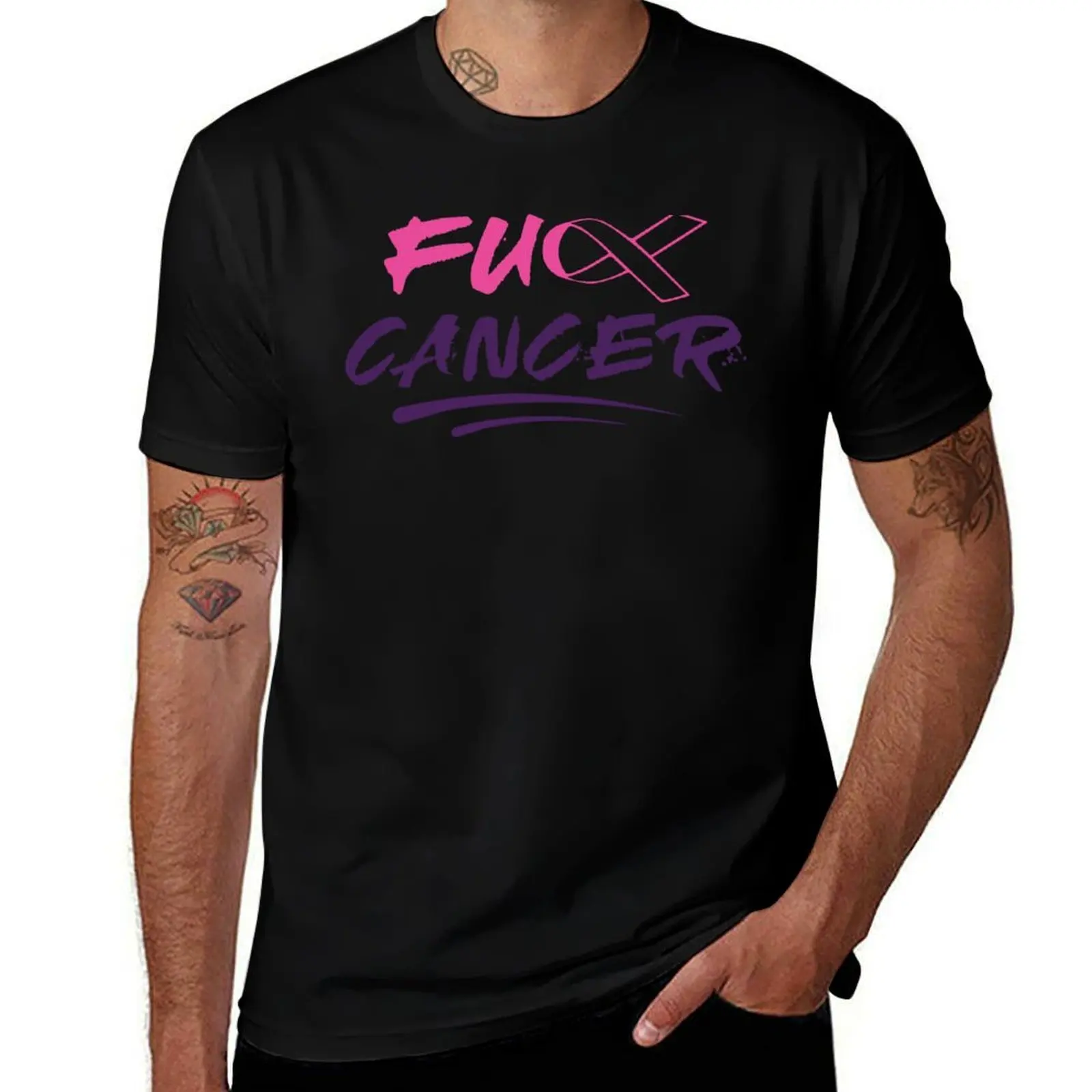 FU Cancer-футболка с информацией о раке молочной железы, одежда в стиле хиппи, забавные подарки, роскошная футболка, мужские футболки с рисунком, большие и высокие
FU Cancer-футболка с информацией о раке молочной железы, одежда в стиле хиппи, забавные подарки, роскошная футболка, мужские футболки с рисунком, большие и высокие