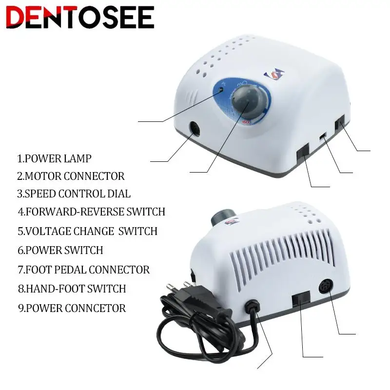 Dental Micromotor Handpiece 35000 RPM Electric Nail Drill Machine 2.35mm EU Plug Strong Power High Speed
Dental Micromotor Handpiece 35000 RPM Electric Nail Drill Machine 2.35mm EU Plug Strong Power High Speed