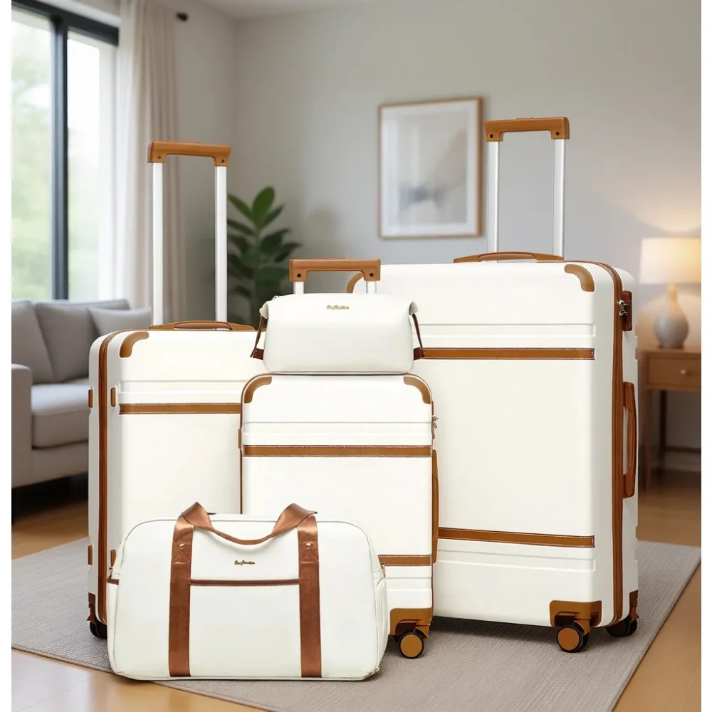 5 Piece Luggage Set with Wheels, PC+ABS Hardshell, Spinner Wheels, TSA Lock
5 Piece Luggage Set with Wheels, PC+ABS Hardshell, Spinner Wheels, TSA Lock