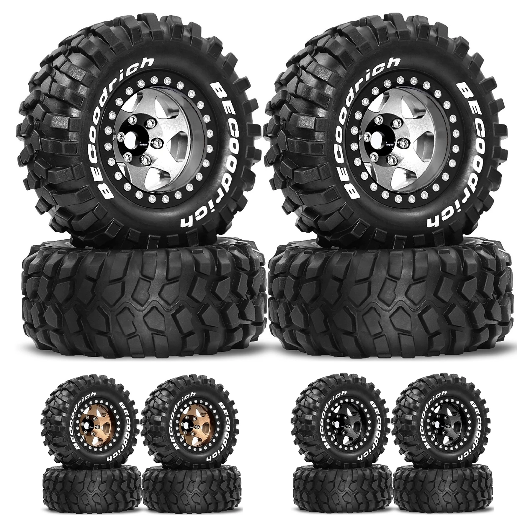 4pcs 95mm Metal 1.9" Deep Dish Beadlock Wheel Rim Tire Set for 1/10 RC Crawler Car Traxxas TRX4 RC4WD D90 Axial SCX10 II III MST
4pcs 95mm Metal 1.9" Deep Dish Beadlock Wheel Rim Tire Set for 1/10 RC Crawler Car Traxxas TRX4 RC4WD D90 Axial SCX10 II III MST