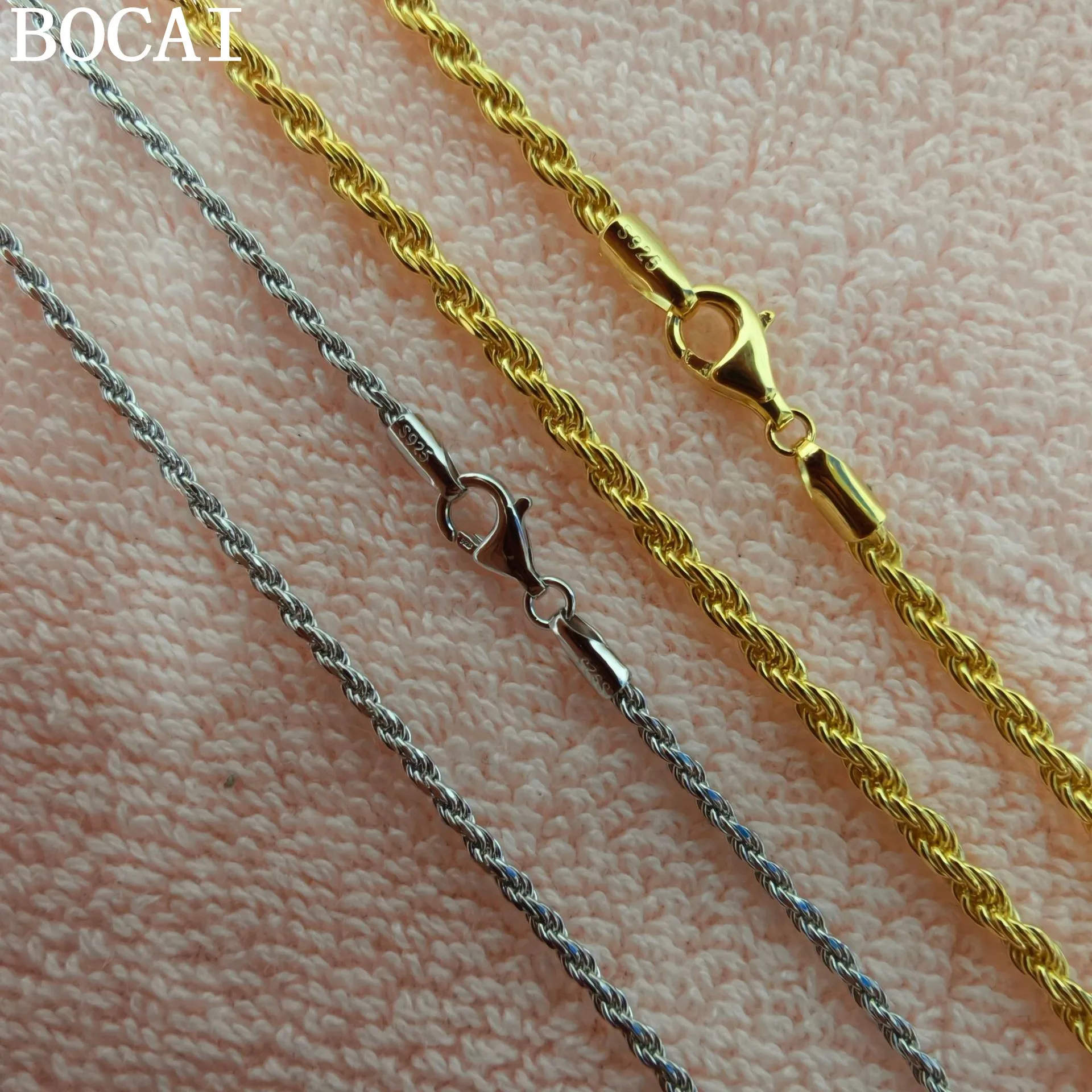 BOCAI New S925 Sterling Silver Vintage Hip-hop 1.88MM Twisted Rope Chain Women's Selected Gift
BOCAI New S925 Sterling Silver Vintage Hip-hop 1.88MM Twisted Rope Chain Women's Selected Gift