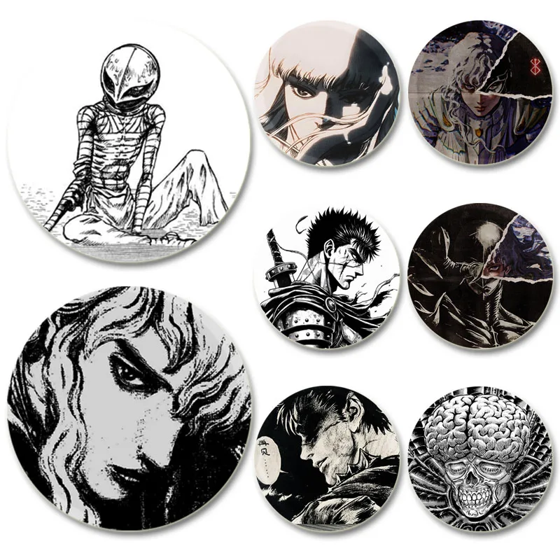 Hot Anime Character Guts Casca Skull Knight Badge Handmade Tinplate Brooches Round Display Brooches Jewelry Gifts Accessorys
Hot Anime Character Guts Casca Skull Knight Badge Handmade Tinplate Brooches Round Display Brooches Jewelry Gifts Accessorys