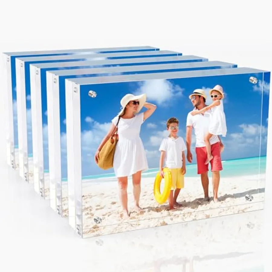 5x7 Inch Acrylic Picture Frames 5 Pack, Double Sided Magnetic Photo Frames, Free Standing on Desk or Table Clear Picture Frames
5x7 Inch Acrylic Picture Frames 5 Pack, Double Sided Magnetic Photo Frames, Free Standing on Desk or Table Clear Picture Frames